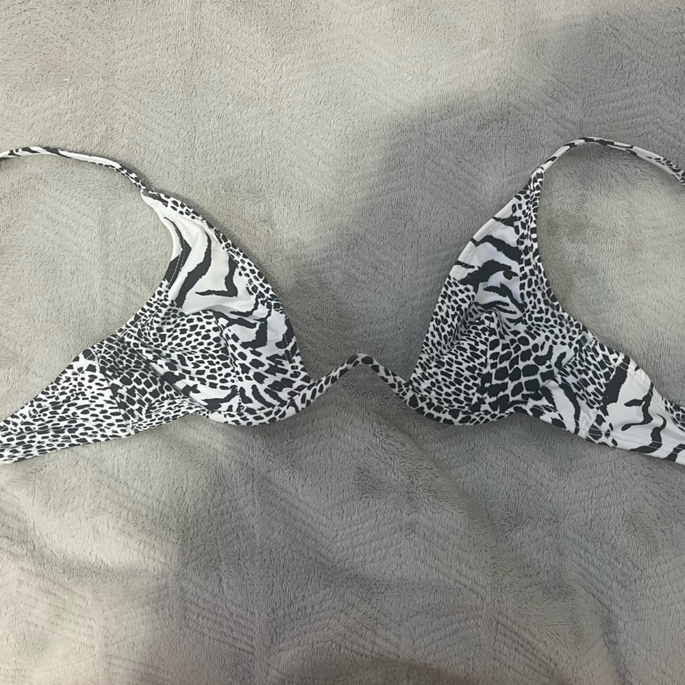 Zebra Striped Bikini Top
